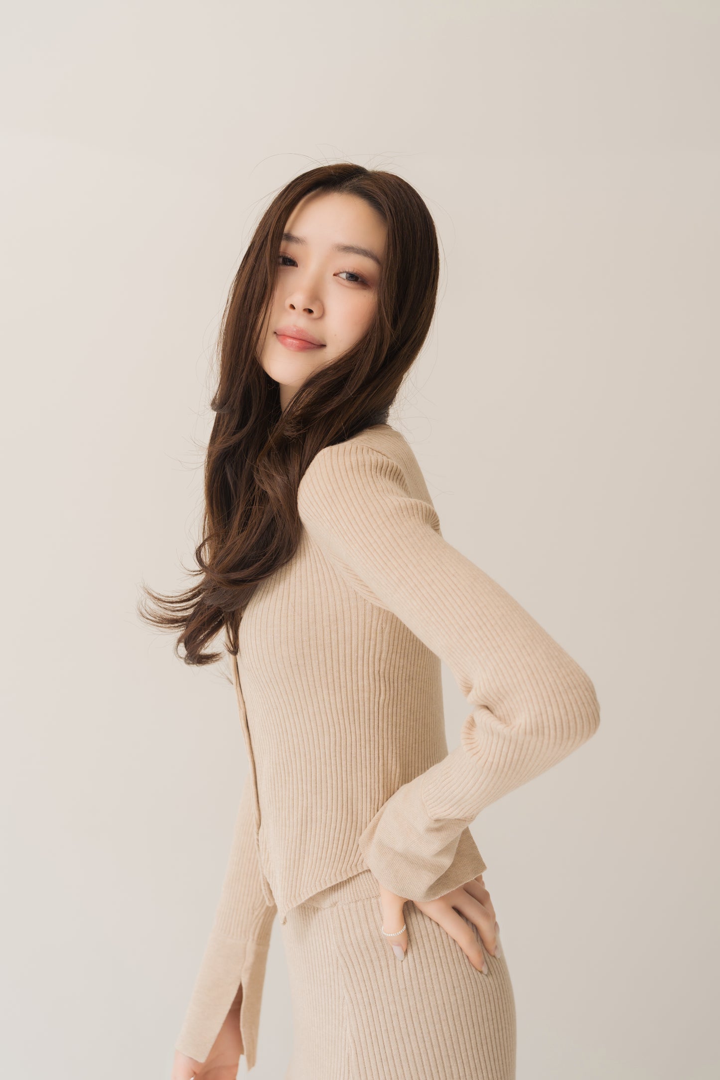 ニットカーデ＋スカートセット