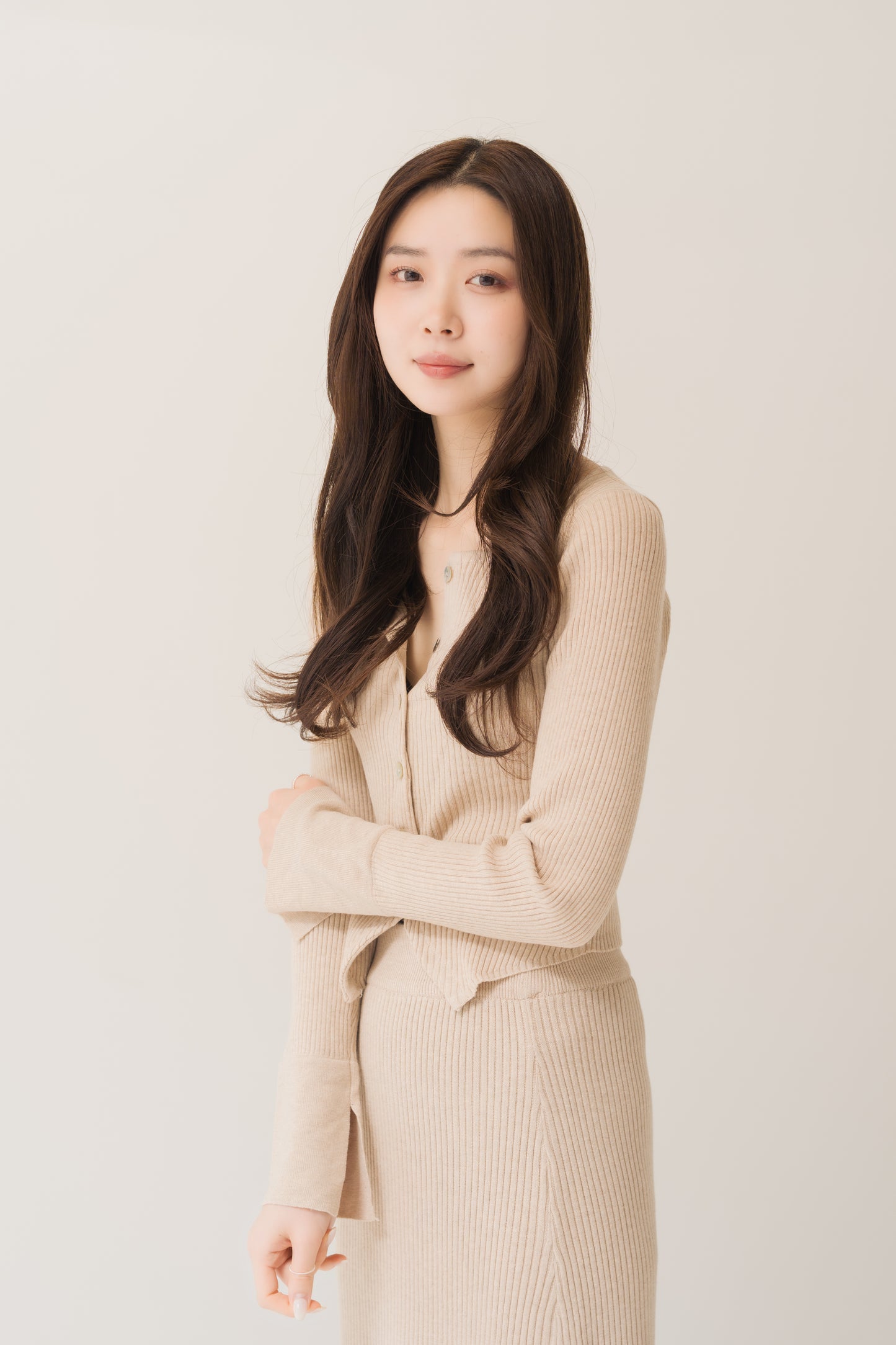 ニットカーデ＋スカートセット