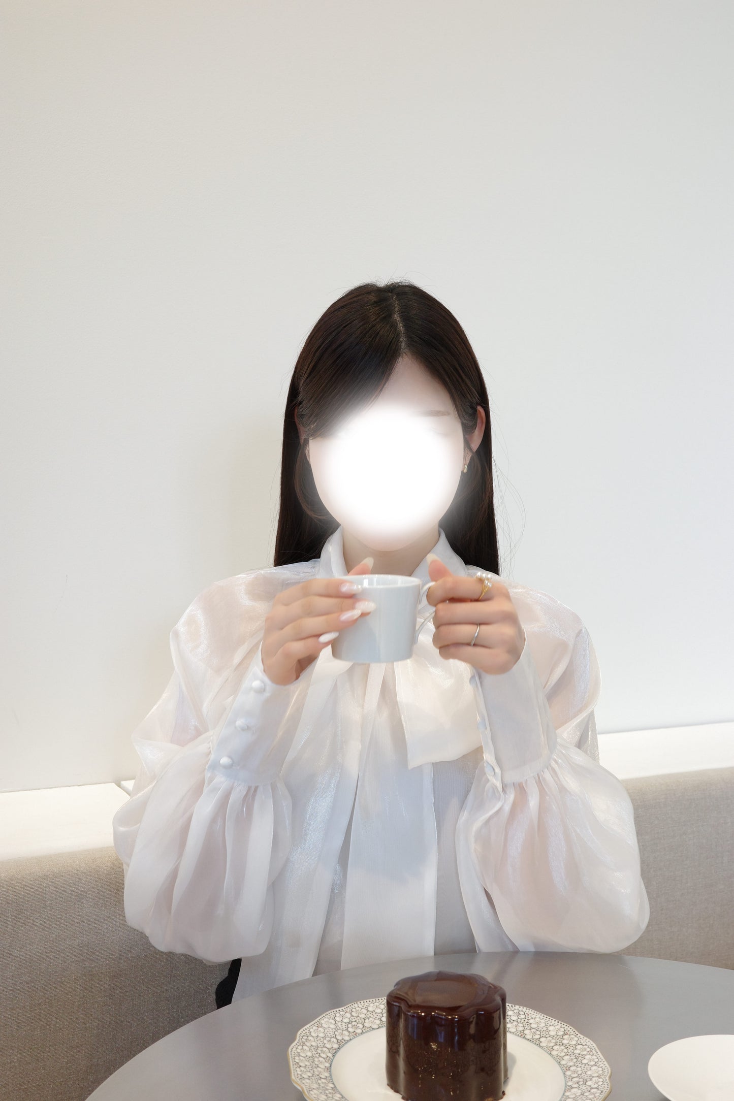 オーガンジービッグリボンブラウス